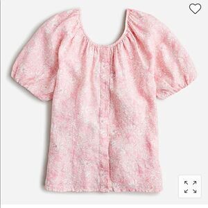 J. Crew V-back linen top in tossed floral